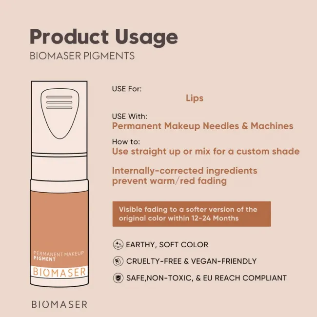Biomaser Honey Veil - Pigment PMU Hibrid pentru Buze 12 ml