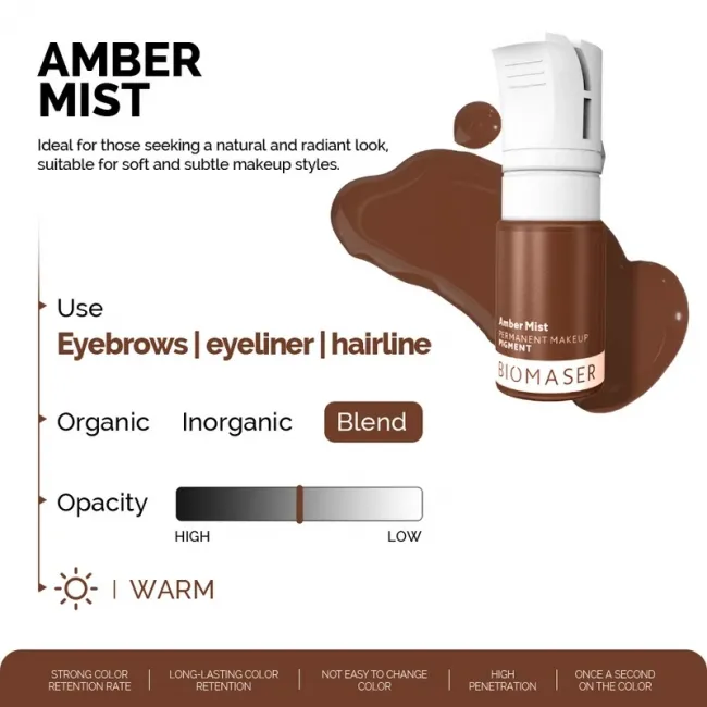 Biomaser Amber Mist - Pigment PMU Hibrid pentru Sprancene 12 ml