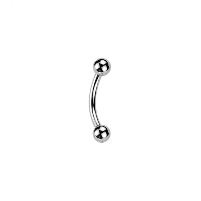 Cercel Piercing Curbat BB Curved Barbell, Grosime Tija 1.2mm