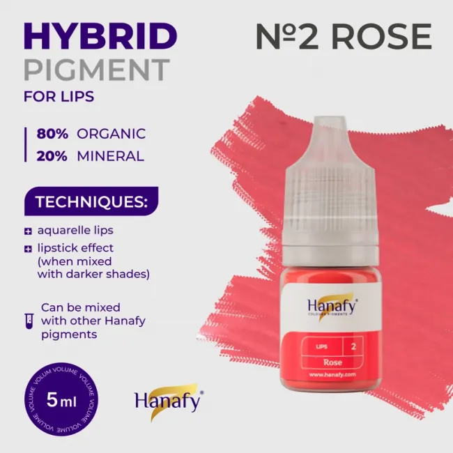 Hanafy No. 2 Rose - Pigment Buze PMU Pentru Practica
