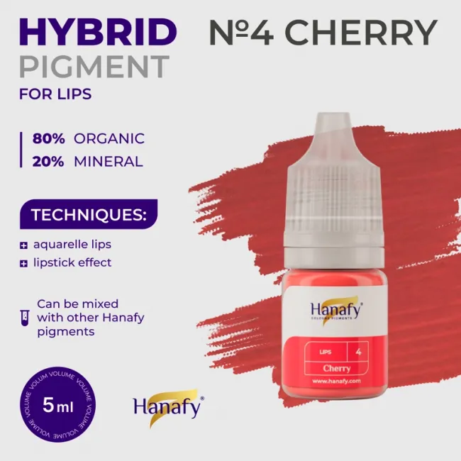 Hanafy No. 4 Cherry - Pigment Buze PMU Pentru Practica