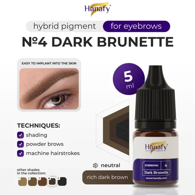 Hanafy No. 4 Dark Brunette - Pigment Sprancene PMU Pentru Practica