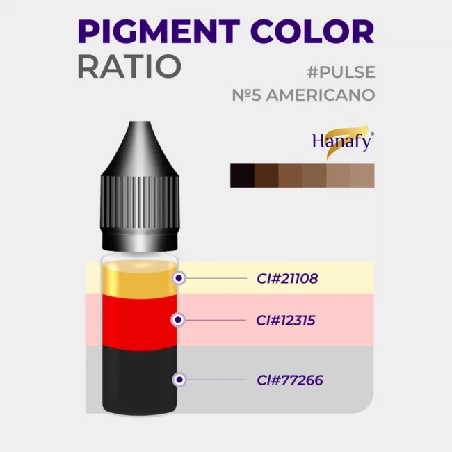 Hanafy Pulse by Julie Kim No. 5 Americano 5ml - Pigment Sprancene PMU Pentru Practica