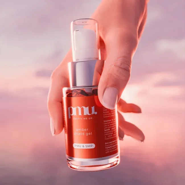 PMU Pretty Me Up Amber Shield Gel 30ml - Gel Calmant pentru Micropigmentare