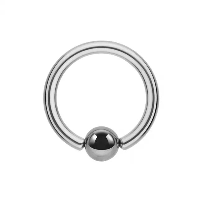 Cercel Piercing BCR Ball Closure Ring din Titan, Finisaj Polish, 1.6 x 12 x 3mm
