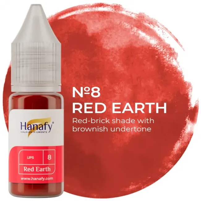 Hanafy Lips No. 8 Red Earth - Pigment PMU Buze Pentru Practica