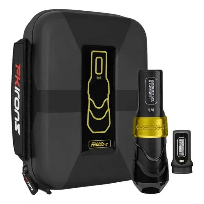 FK Irons Flux Max, Stroke 4.5mm - Gold, 2 x PowerBolt II, Masina De Tatuat Wireless