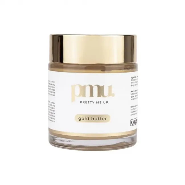 Pretty Me Up Gold Butter PMU, Unt Hidratant si Iluminator pentru Fata cu Efect Auriu, 100ml