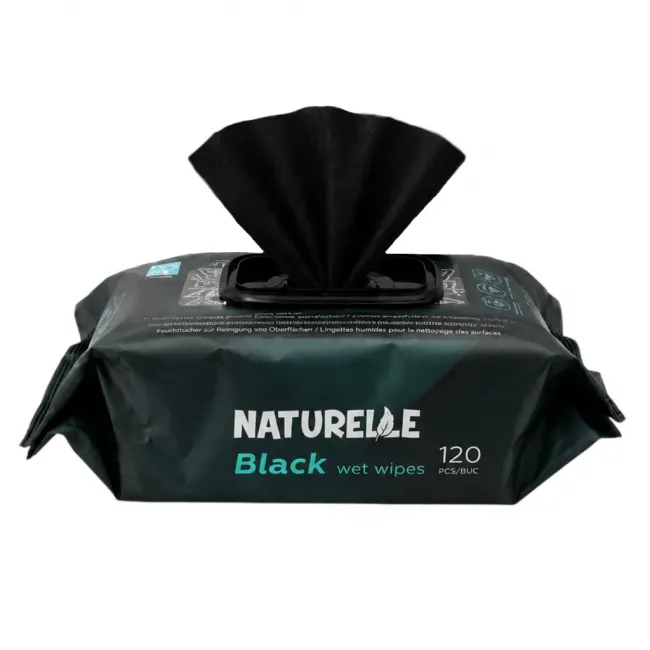 Servetele Umede Universale Naturelle Negre, Fara Alcool, 120 buc