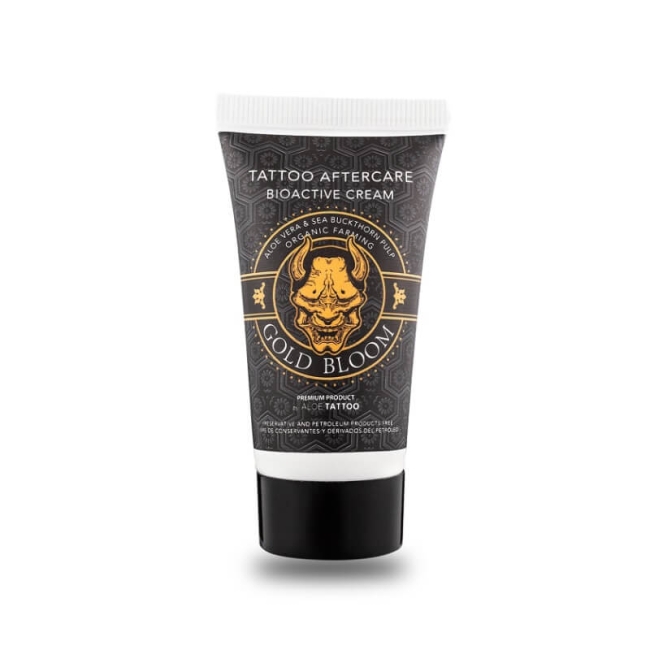Aloe Tattoo Gold Bloom Bioactive Cream,  Crema Naturala pentru Vindecare si Protectie Tatuaje, 30g